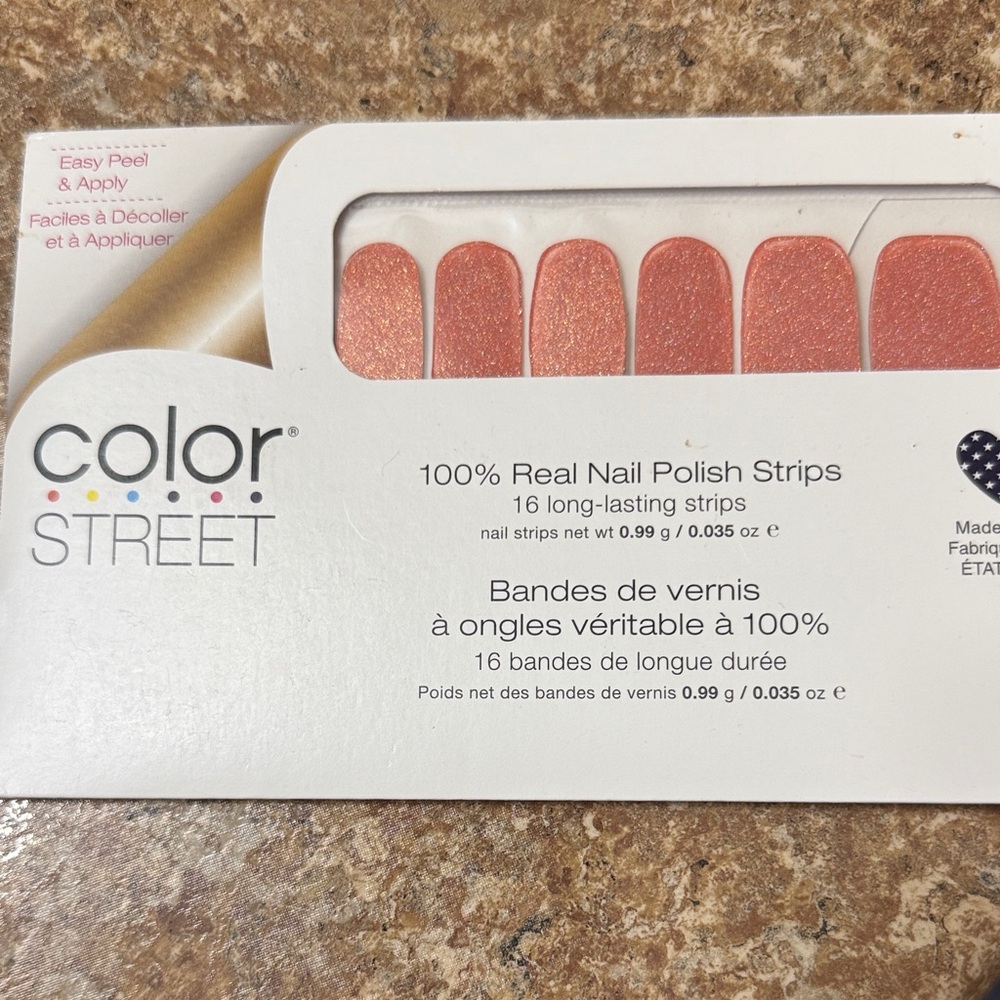Color Street Shimmery Coral Nail Polish Strips